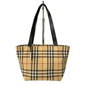 Burberry Vintage Shoulder Bag nova check pattern Double straps Zip closure
